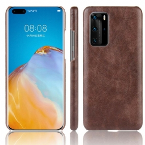 Kryt Huawei P40 Pro Litchi Performance Leather Effect