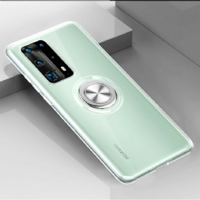 Kryt Huawei P40 Pro Silikónový Kovový Otočný Krúžok