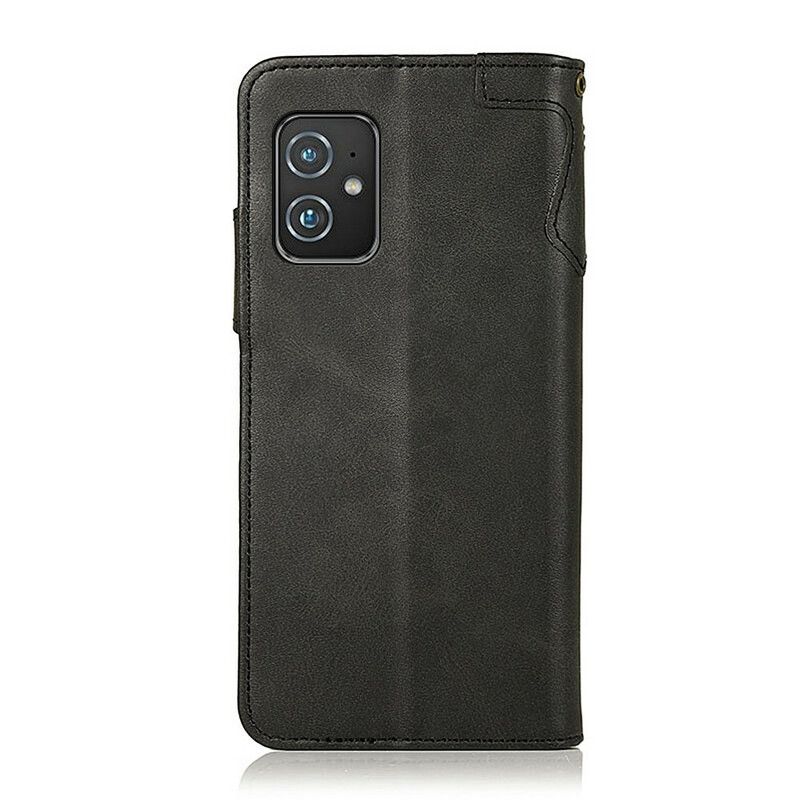 Kožené Puzdro Asus Zenfone 8 Gombík Z Umelej Kože Khazneh