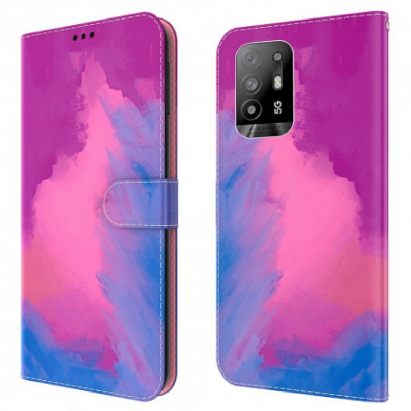 Kožené Puzdro Oppo A94 5G Akvarel