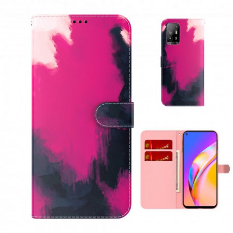 Kožené Puzdro Oppo A94 5G Akvarel