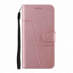 Kožené Puzdro Oppo A94 5G Efekt Remienky Geo Leather