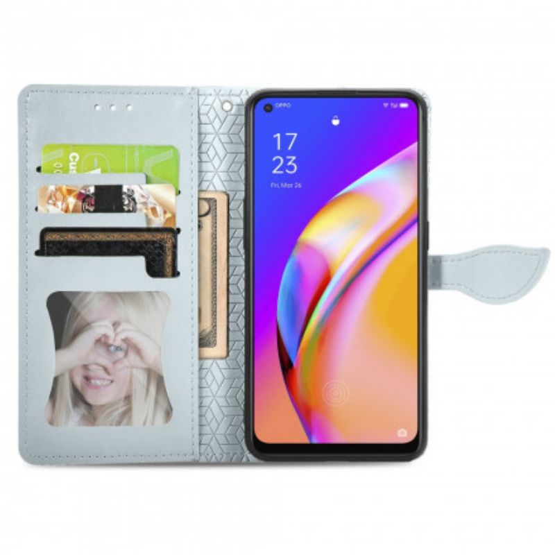 Kožené Puzdro Oppo A94 5G Kmeňové Listy