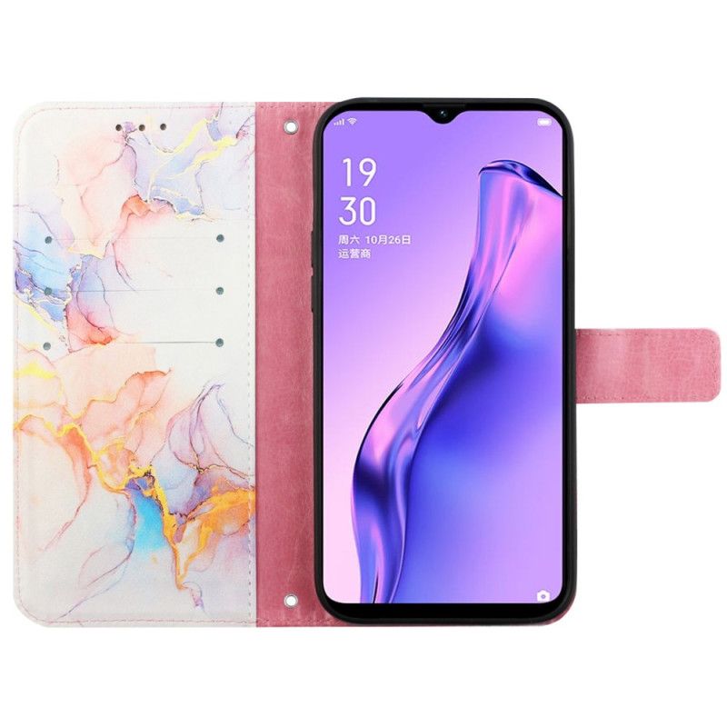 Kožené Puzdro Oppo A94 5G Mramor So Šnúrkou