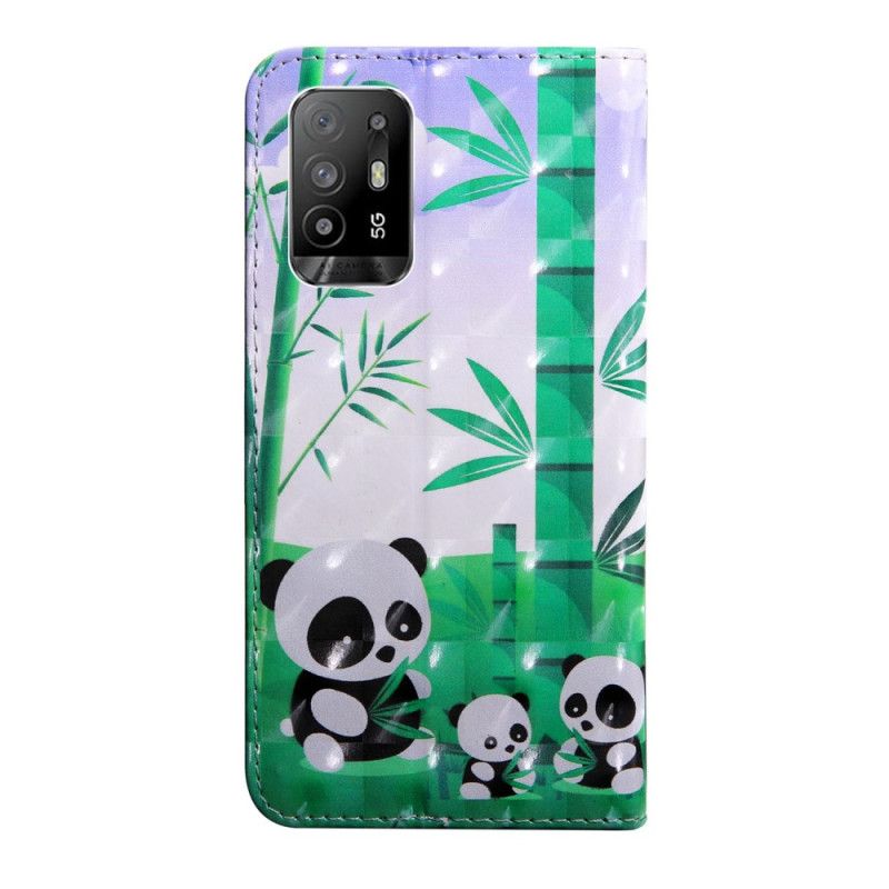 Kožené Puzdro Oppo A94 5G Panda S Lanyardom