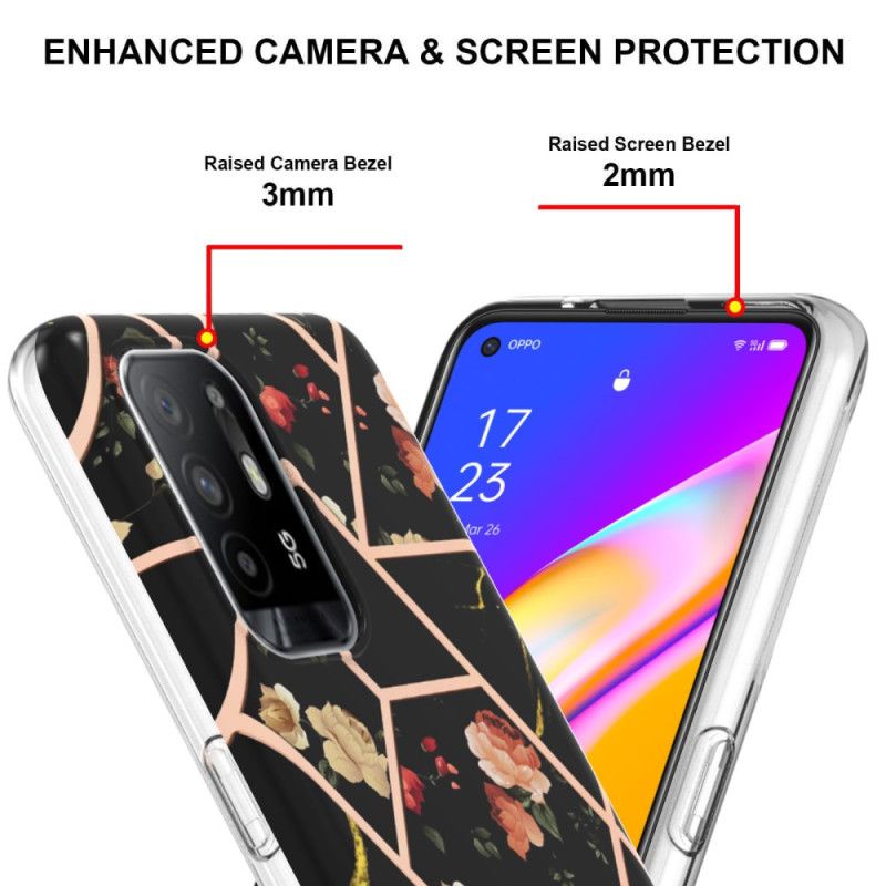 Kryt Oppo A94 5G Farebný Geometrický Mramor