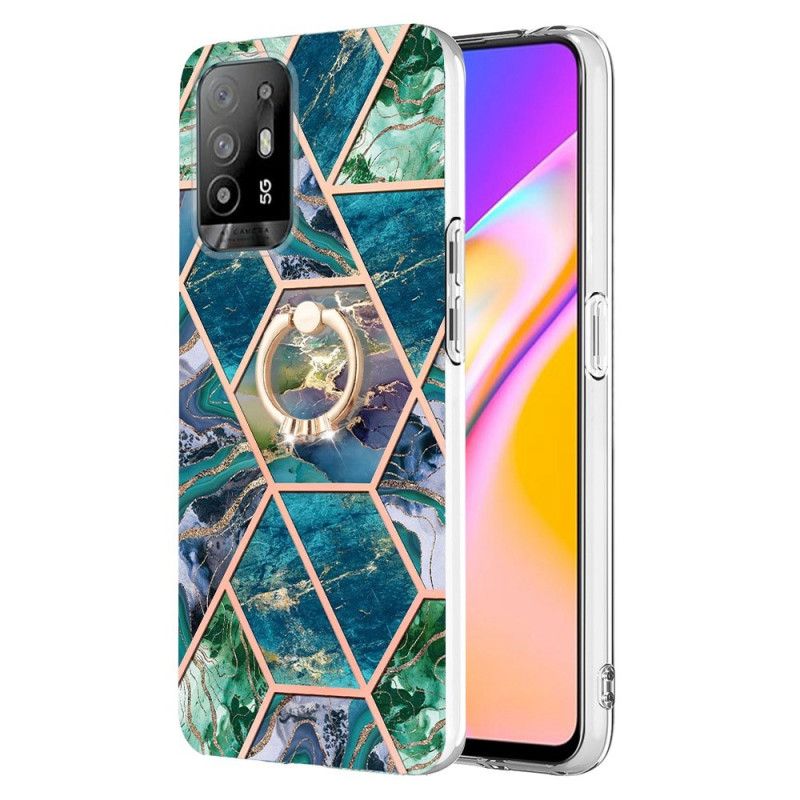 Kryt Oppo A94 5G Geometrický Mramor S Prsteňom