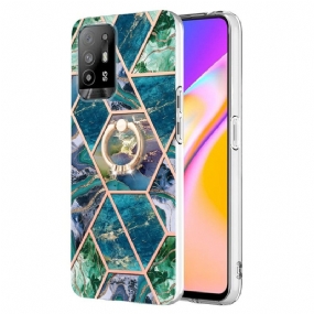 Kryt Oppo A94 5G Geometrický Mramor S Prsteňom