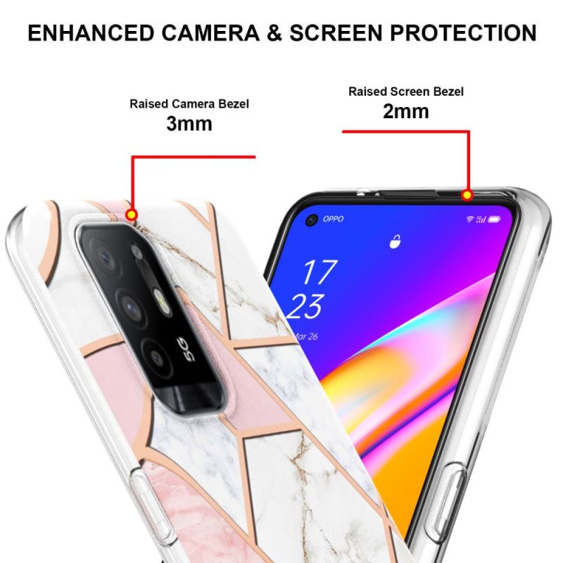 Kryt Oppo A94 5G Honosný Geometrický Mramor