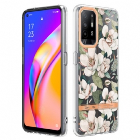 Kryt Oppo A94 5G Kvety Pivoniek