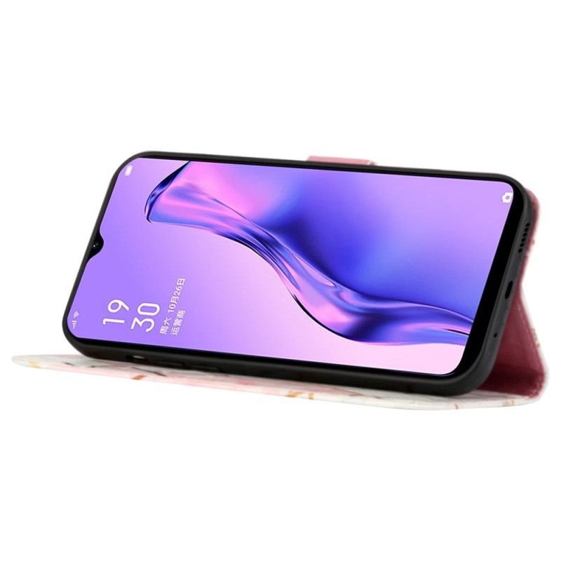 Peňaženkový Kryt Oppo A94 5G Geometrický Mramor S Remienkom