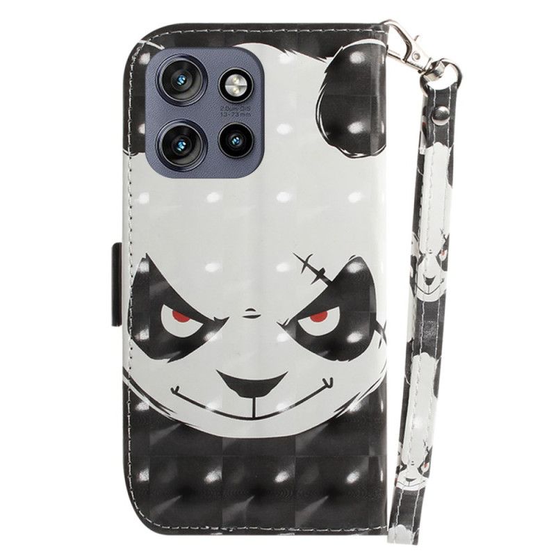 Puzdro Motorola Edge 50 Neo Nahnevaná Panda S Popruhom