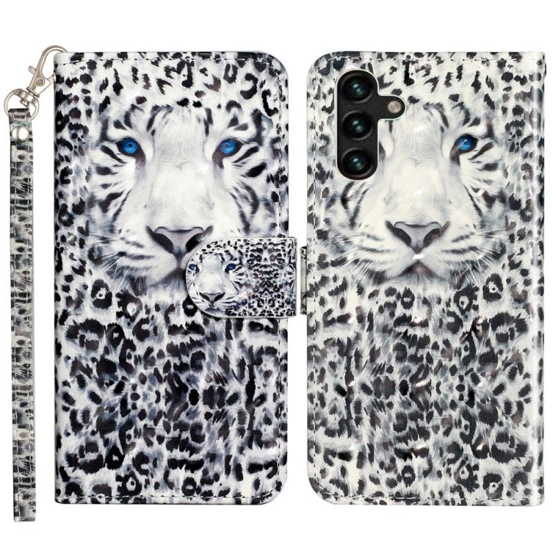 Kožené Puzdro Samsung Galaxy S24 Fe Kryt Na Mobil Leopard S Remienkom