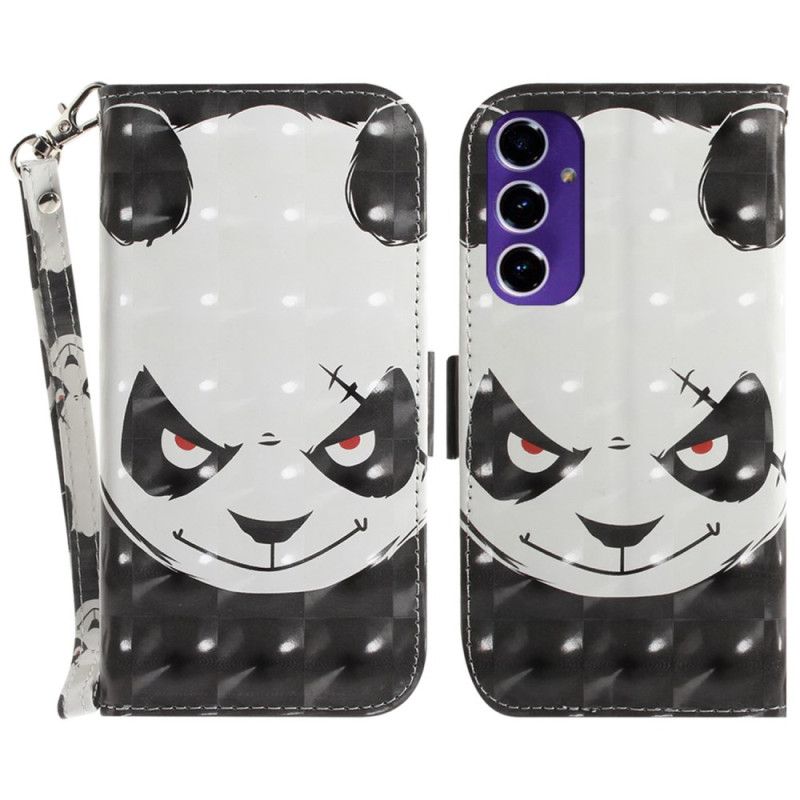 Puzdro Na Samsung Galaxy S24 Fe Nahnevaná Panda S Popruhom