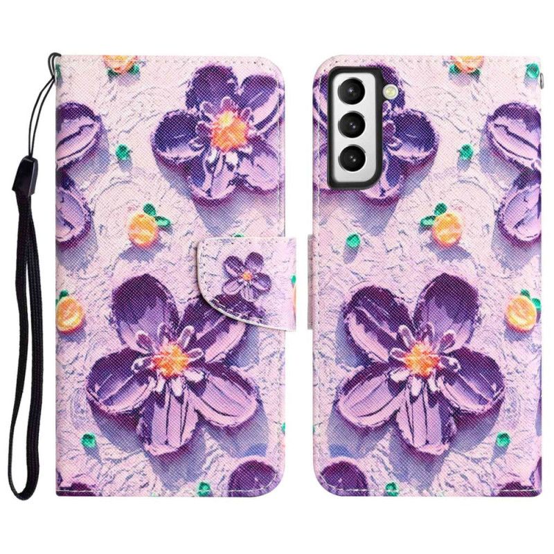 Kožené Puzdro Samsung Galaxy S23 Plus 5G Iba Strap Flowers