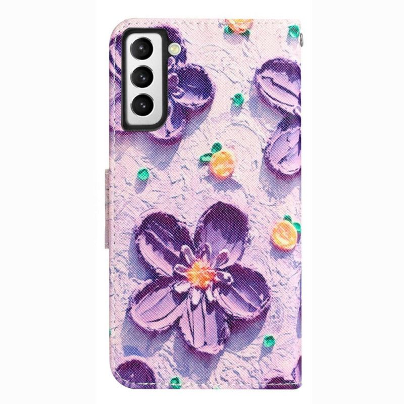 Kožené Puzdro Samsung Galaxy S23 Plus 5G Iba Strap Flowers