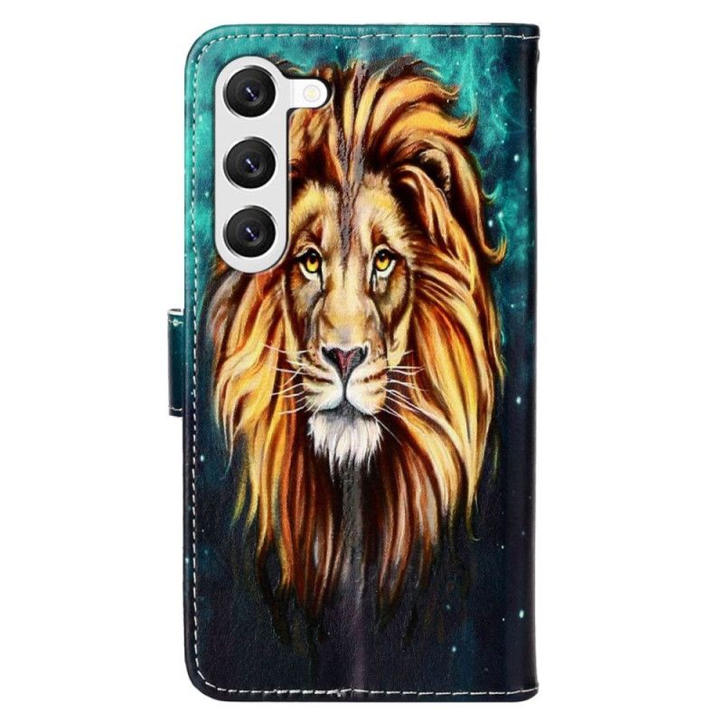 Kožené Puzdro Samsung Galaxy S23 Plus 5G Lanyard Lion