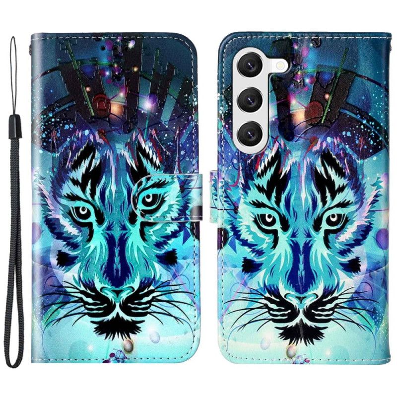 Kožené Puzdro Samsung Galaxy S23 Plus 5G Tiger So Šnúrkou