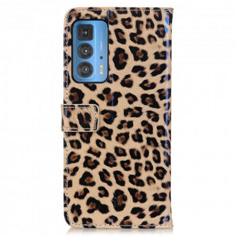 Kožené Puzdro Motorola Edge 20 Pro Leopard