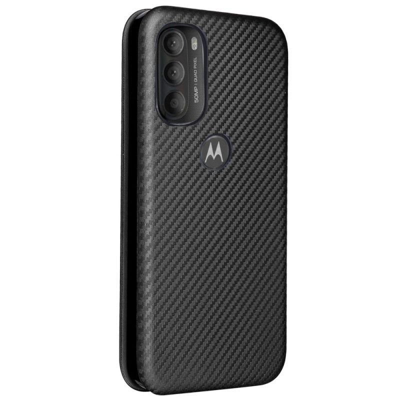 Flipové Puzdro Moto G71 5G Kožené Puzdro Farebný Uhlíkový Silikón