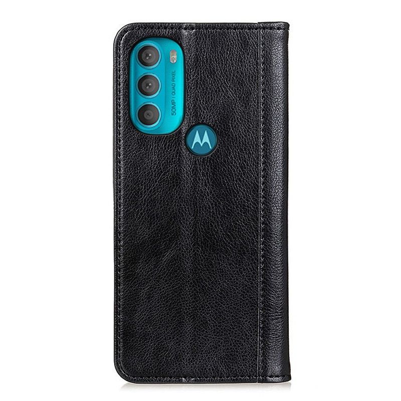 Flipové Puzdro Moto G71 5G Kožené Puzdro Koža Elegance Split Litchi