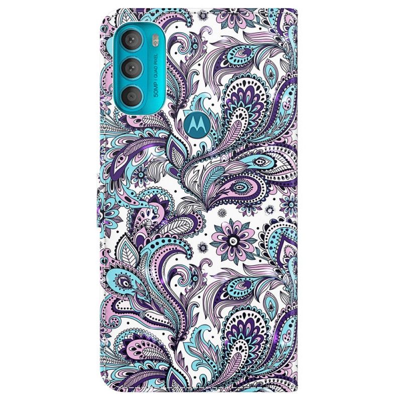 Kožené Puzdro Moto G71 5G Paisley