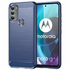 Kryt Moto G71 5G Kartáčované Uhlíkové Vlákno