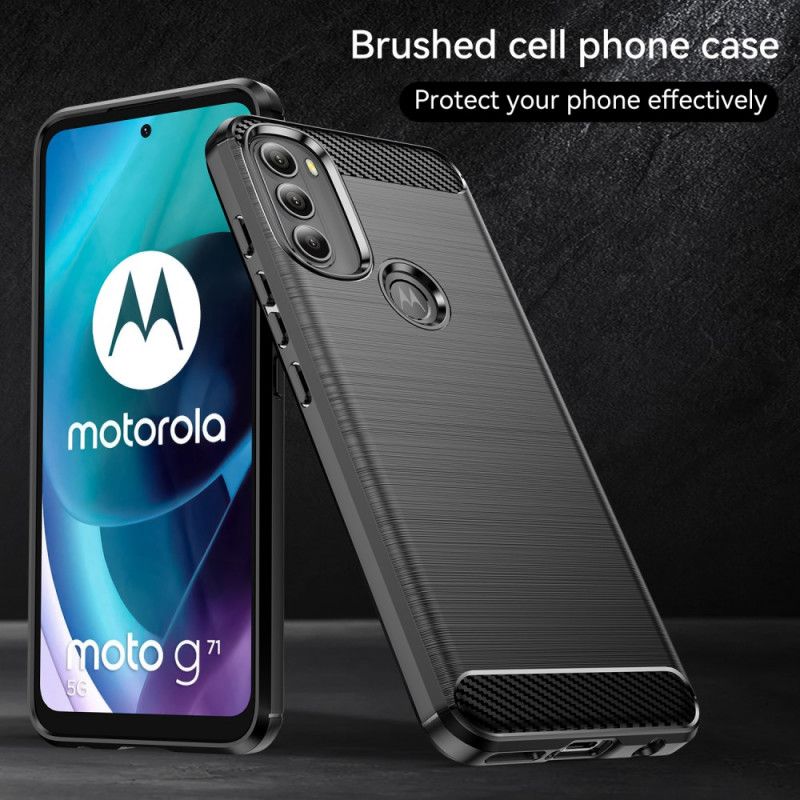 Kryt Moto G71 5G Kartáčované Uhlíkové Vlákno