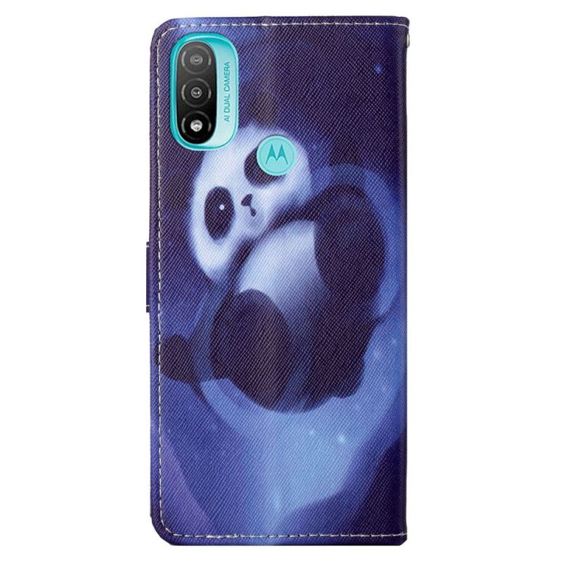 Peňaženkový Kryt Moto G71 5G Panda Space So Šnúrkou