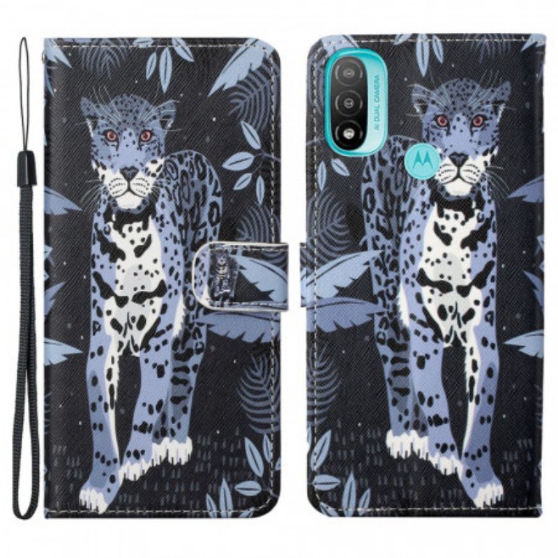 Peňaženkový Kryt Moto G71 5G Strappy Leopard