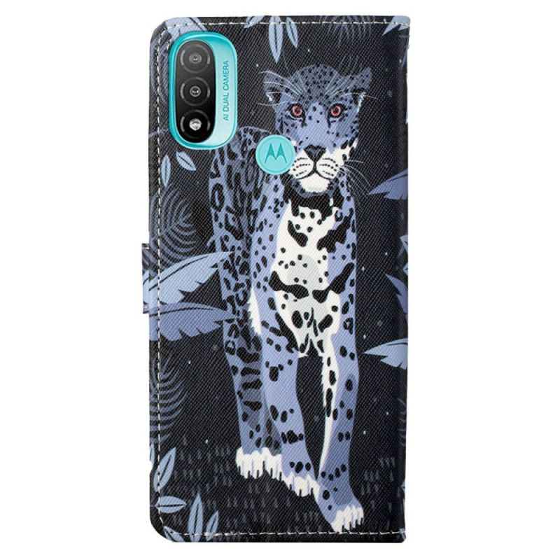 Peňaženkový Kryt Moto G71 5G Strappy Leopard