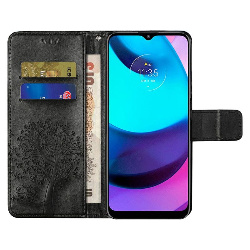 Peňaženkový Kryt Moto G71 5G Tanga Strom A Sovy