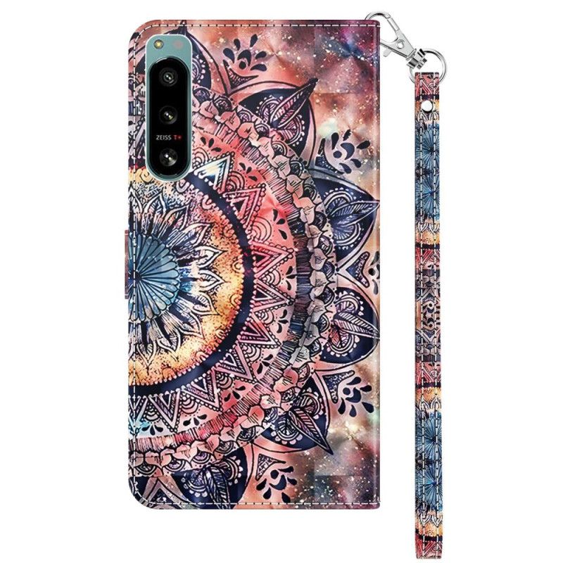 Kožené Puzdro Sony Xperia 5 IV Farebná Strappy Mandala