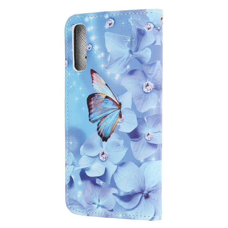 Kožené Puzdro Huawei P Smart S Strappy Diamond Butterflies