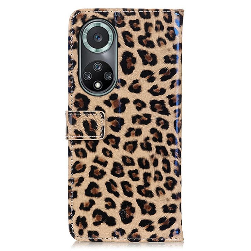 Kožené Puzdro Honor 50 Pro Profesionálny Jednoduchý Leopard