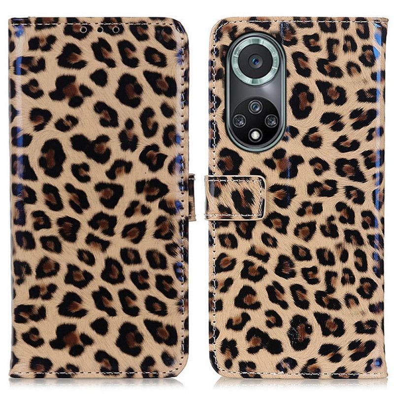 Kožené Puzdro Huawei Nova 9 Pro Obyčajný Leopard