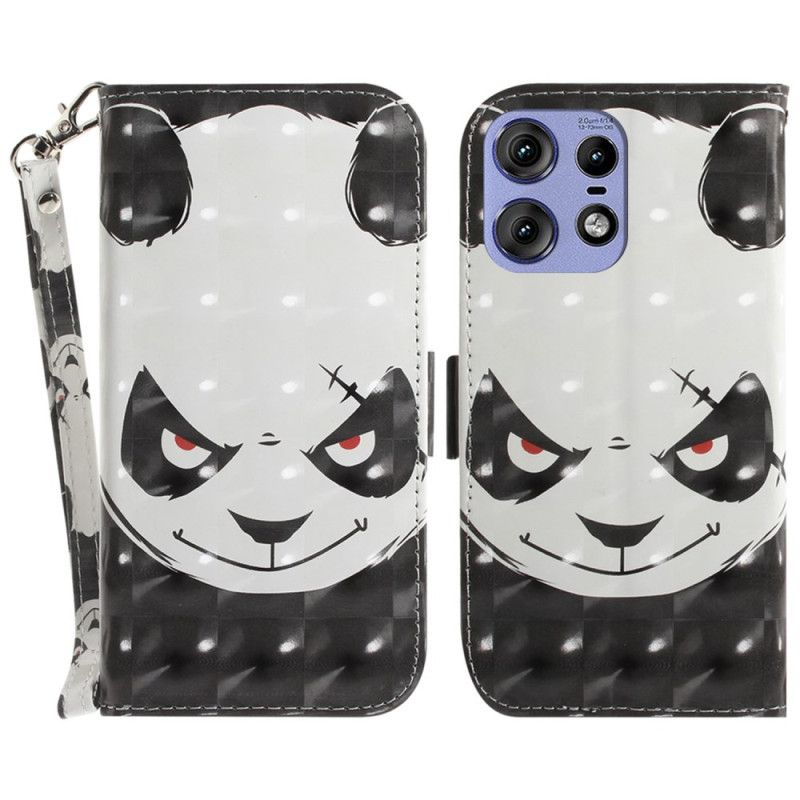 Puzdro Motorola Edge 50 Pro Nahnevaná Panda S Popruhom