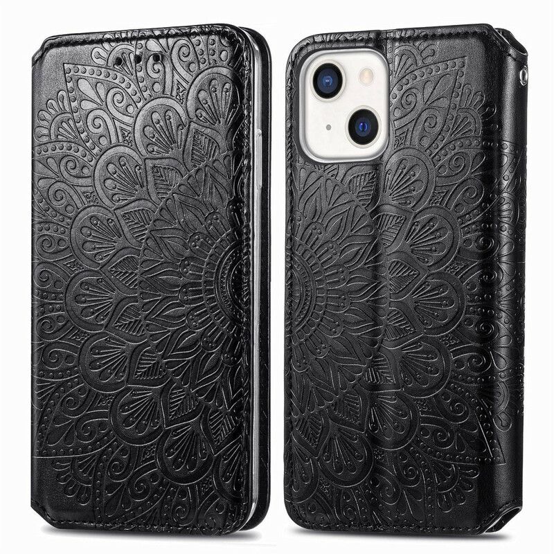 Flipové Puzdro iPhone 13 Mini Kožené Puzdro Mandala