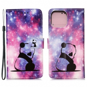 Kožené Puzdro iPhone 13 Mini Galaxia Panda