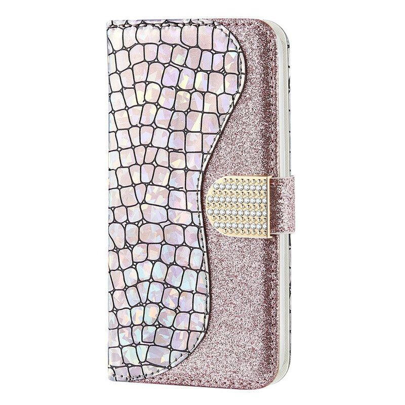 Kožené Puzdro iPhone 13 Mini Krokodílie Diamanty