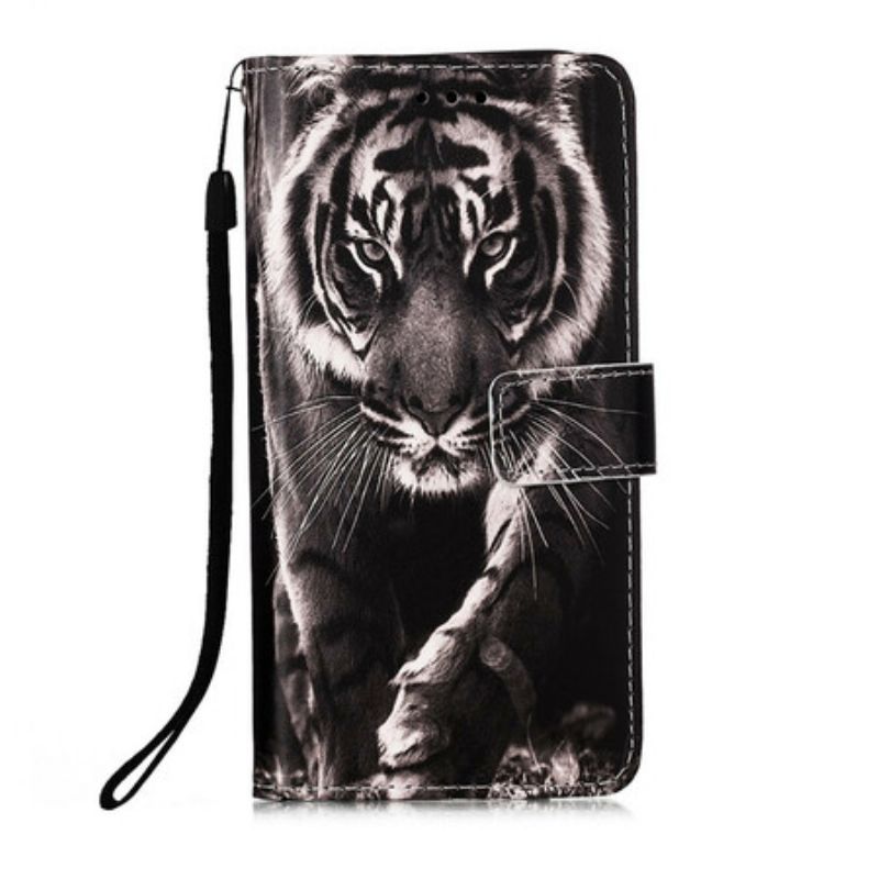 Kožené Puzdro iPhone 13 Mini Nočný Tiger