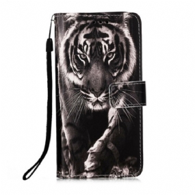 Kožené Puzdro iPhone 13 Mini Nočný Tiger