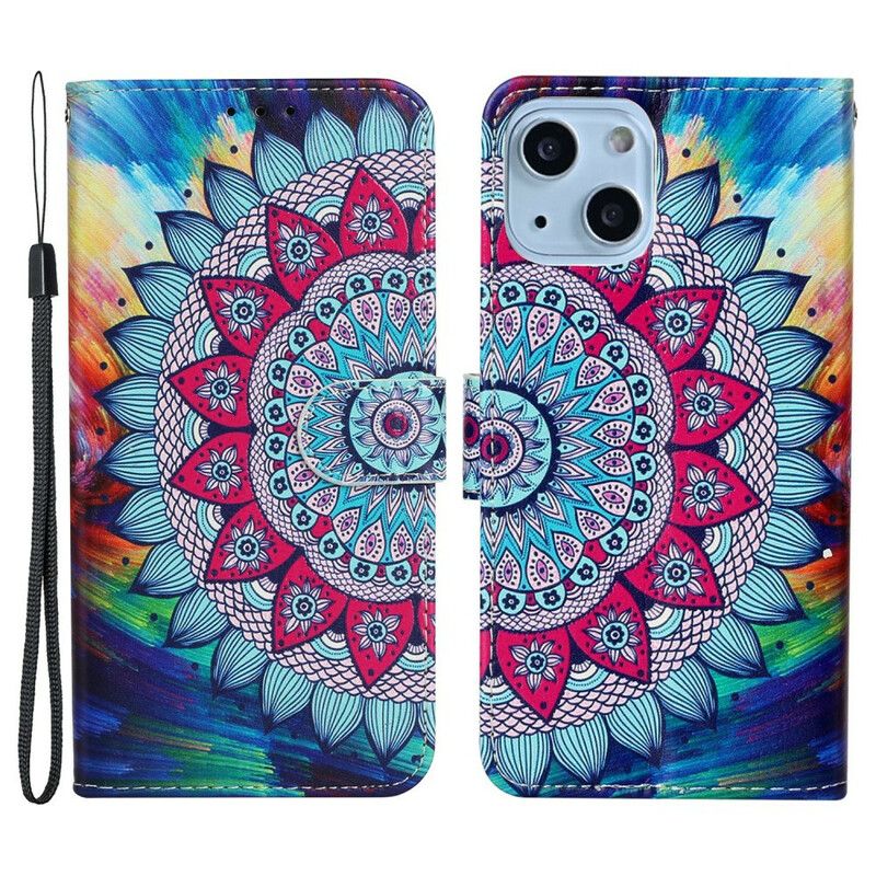 Kožené Puzdro iPhone 13 Mini Ultra Farebná Mandala