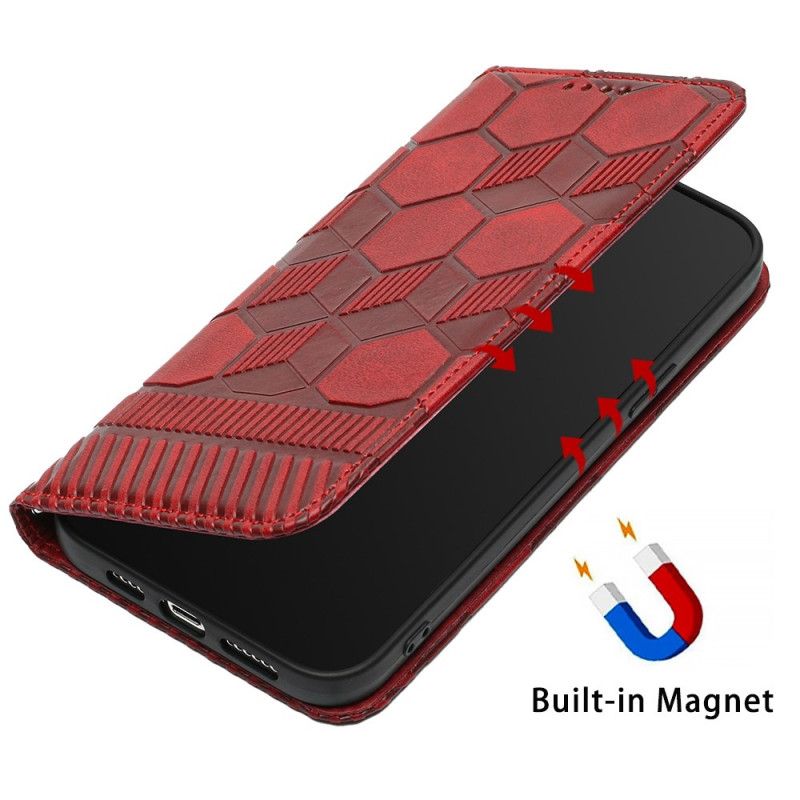 Kožené Puzdro iPhone 13 Mini Vzor Futbalovej Lopty