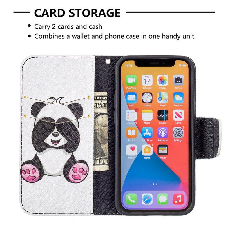 Peňaženkový Kryt iPhone 13 Mini Panda Zábava