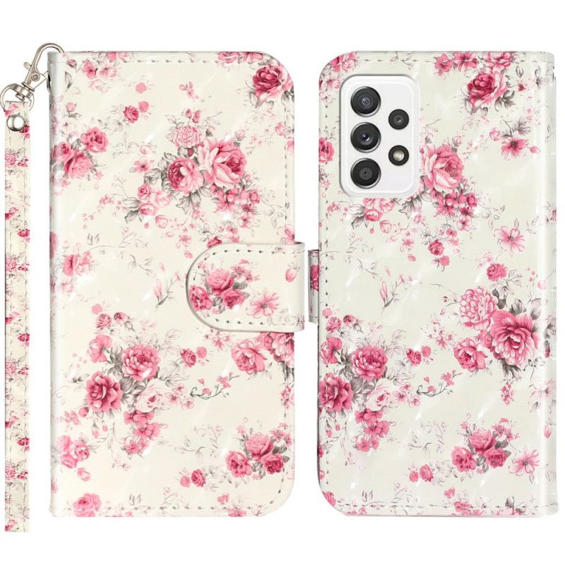 Kožené Puzdro Samsung Galaxy A33 5G Remienok Liberty Flowers