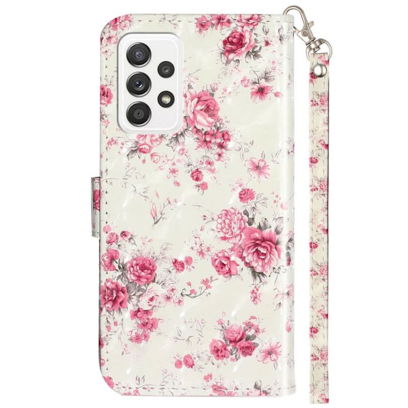 Kožené Puzdro Samsung Galaxy A33 5G Remienok Liberty Flowers