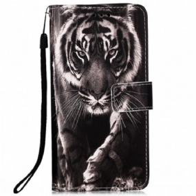 Kožené Puzdro Samsung Galaxy A33 5G Strappy Night Tiger