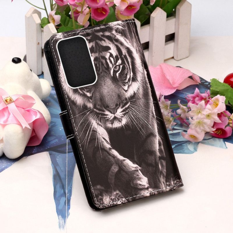 Kožené Puzdro Samsung Galaxy A33 5G Strappy Night Tiger