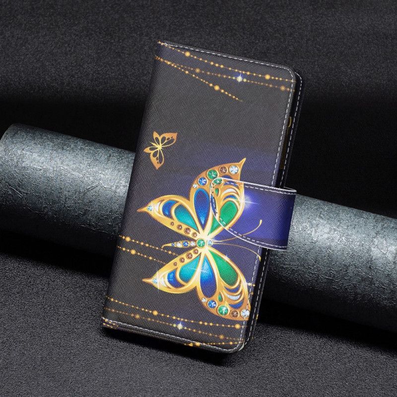 Peňaženkový Kryt Samsung Galaxy A33 5G Vrecúško Na Zips Royal Butterfly